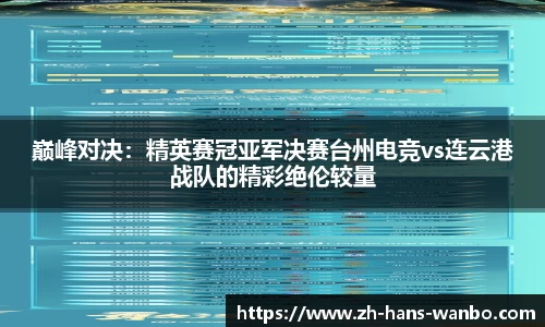 巅峰对决：精英赛冠亚军决赛台州电竞vs连云港战队的精彩绝伦较量